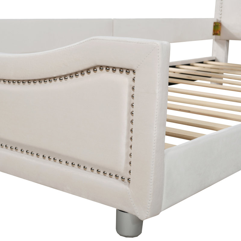 Cassie Upholstered Bed, Beige