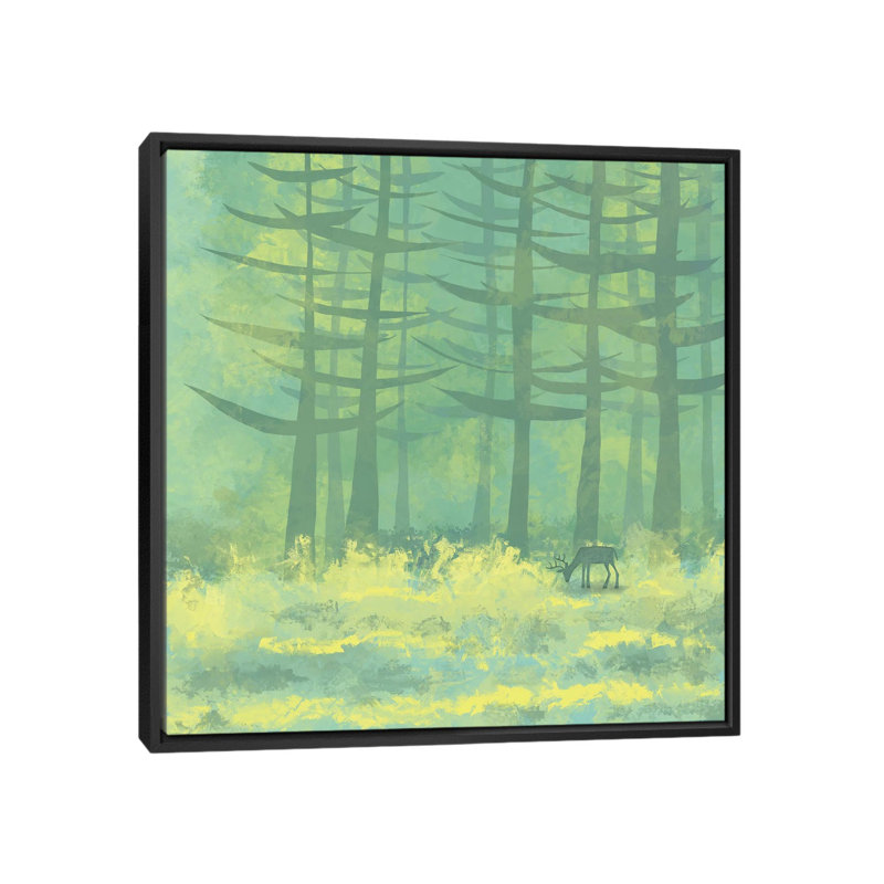 « The clearing » par Nic squirrell-impression, H 18 po x l 18 po x 1,5 po, Toile avec cadre noir, Pas de tapis