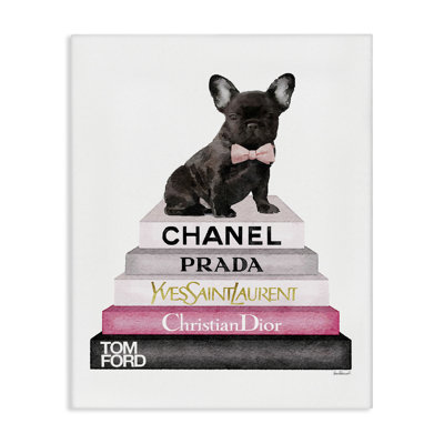 «Book Stack Fashion French Bulldog», impression