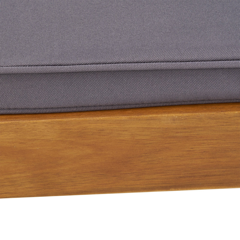 Chaise longue inclinable avec coussin Moulton, Structure teck / coussin gris foncé