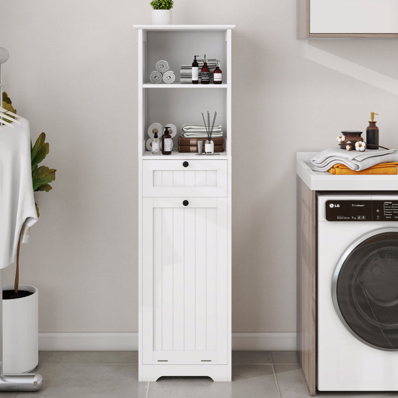 Armoire de trieur de linge inclinable à un compartiment et un tiroir