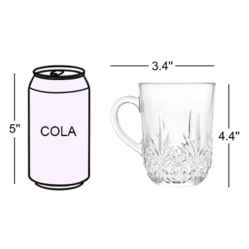 Dublin Crystal 12oz Round Coffee Mugs Set of 4