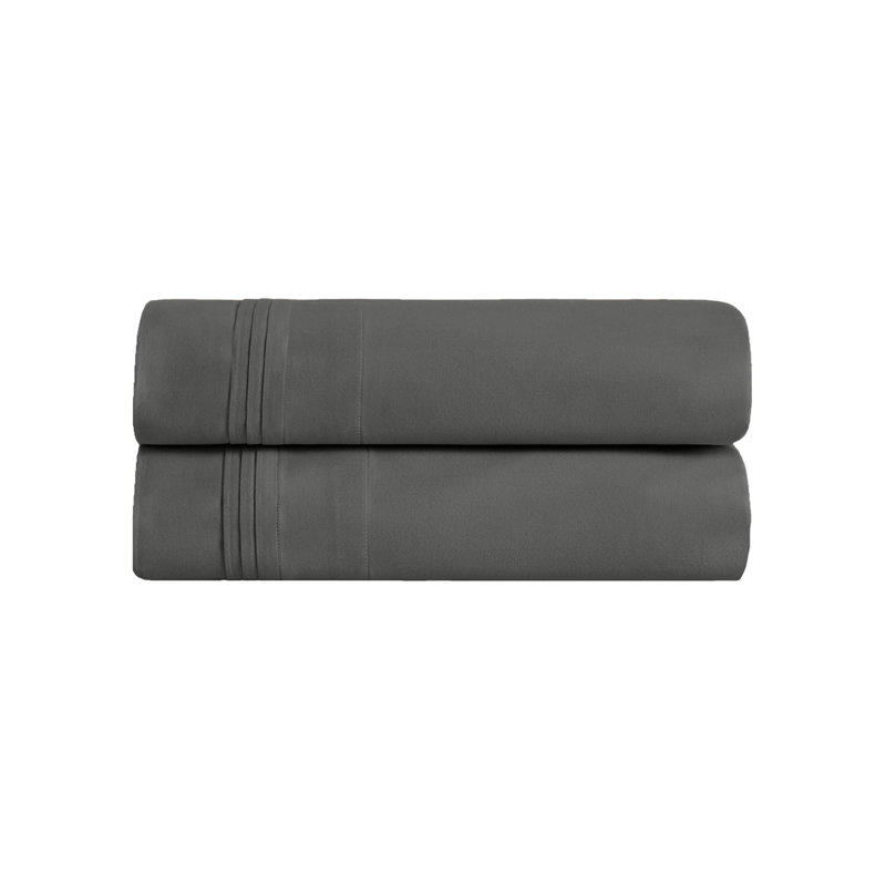 Aldin 650 Thread Count Certified Certified Egyptian Cotton Solid Color Pillowcase Set, King, Gray