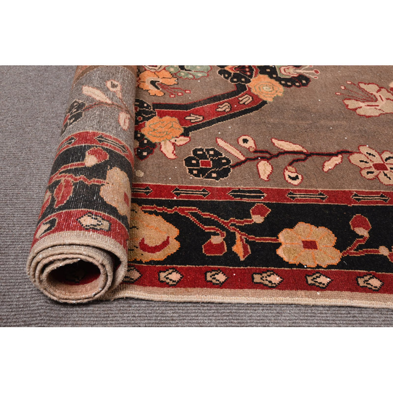 Gray Floor Rugs, 6.5x9.9 ft Large Rugs, Vintage Rugs, Turkish Rugs, Bedroom Rugs