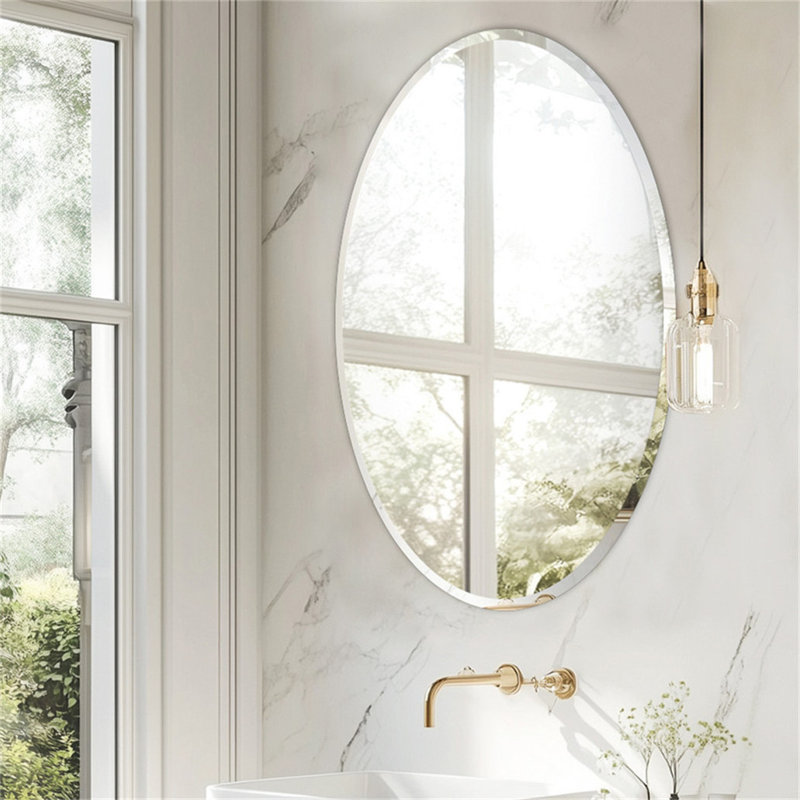 Oval Flat Rithi Wall Mirror, 70cm x 50cm