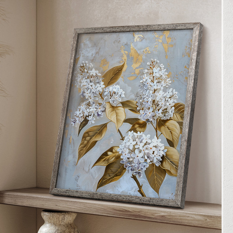 Reproduction encadrée FLORAL Series CCLV - bois massif, H 15 po x l 12 po