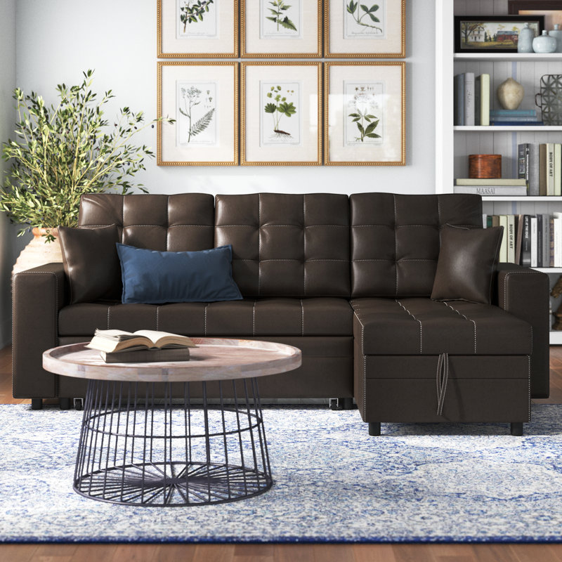 Canapé-lit et chaise longue Areliz de 88 po faisant face à la droite, Espresso
