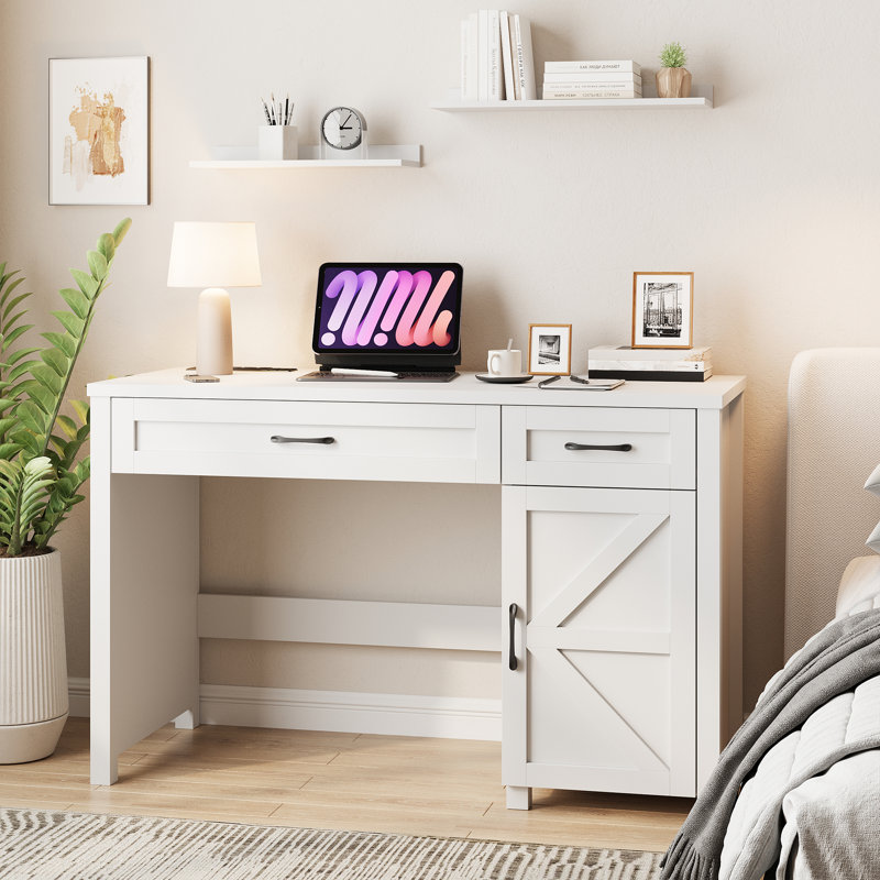 Farmhouse 47" Executive Desk, White