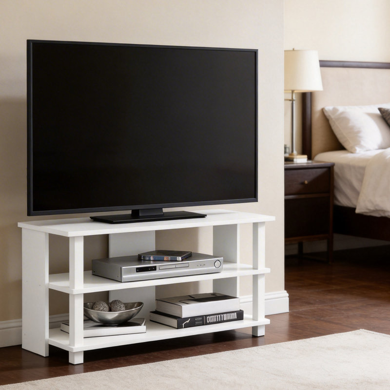 Amanah TV Stand for TVs up to 32", White/White