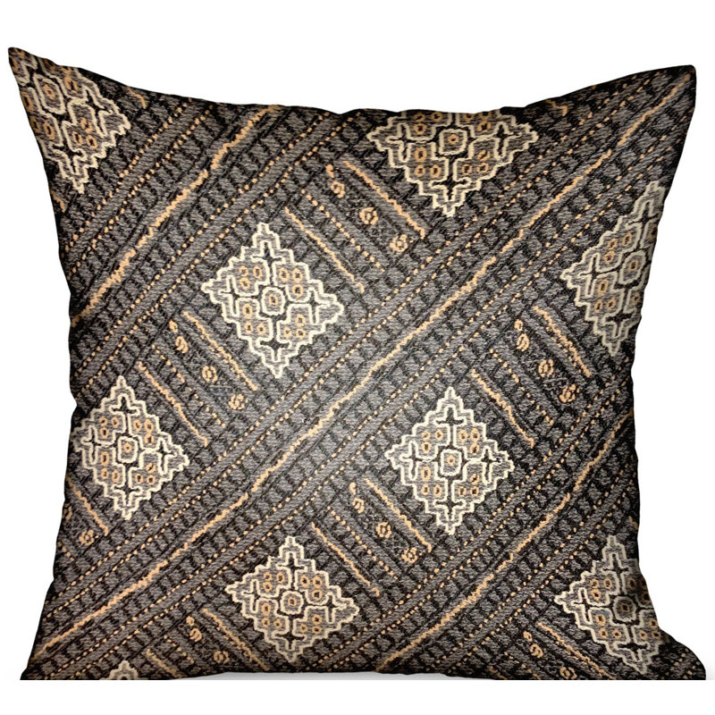 Pewter Lattice Square Indoor/Outdoor Pillow Cover & Insert, 16" x 16"