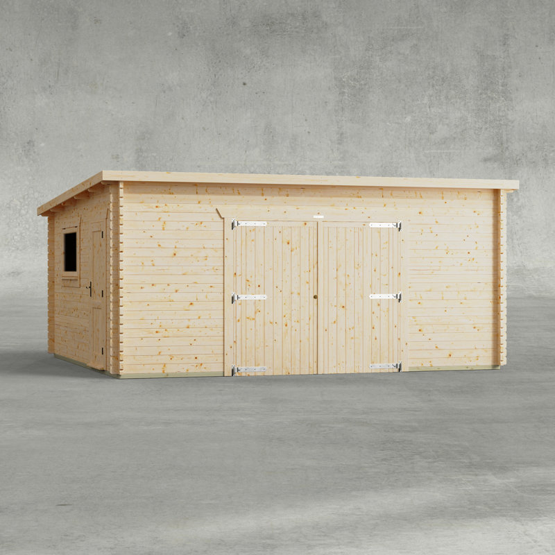 Powersheds 18 x 16ft Pent Garage Log Cabin - 44mm