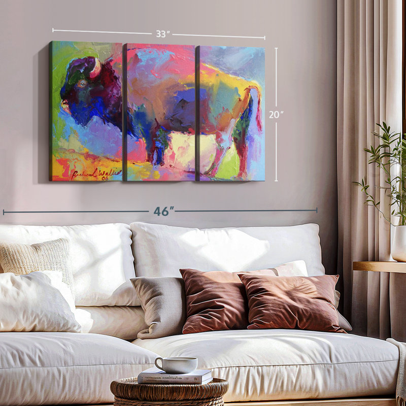 Animal «Buffalo Canvas Print» sur, H 20 po x l 33 po x P 1,25 po