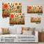 «Red Mid Century Mod Nature», art mural abstrait en acrylique Mid-Century-1158863080