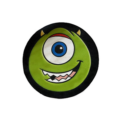 Green Round Rug With Monsters Pattern