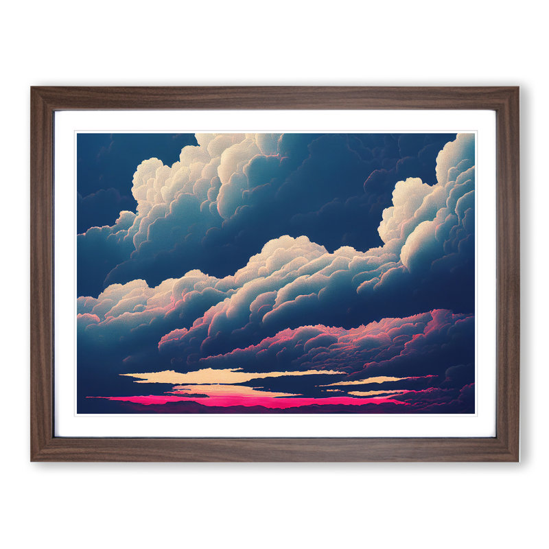 Gentle Clouds - Single Picture Frame Print, Walnut Framed, 25cm H x 34cm W x 2cm D