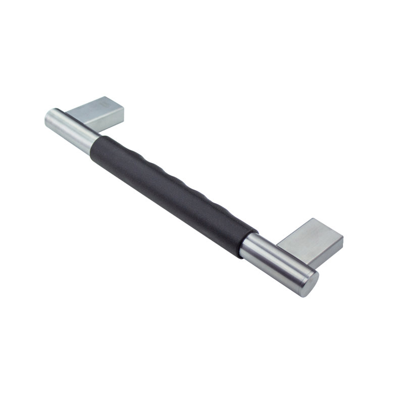 Maddox Grab Bar, 11.81" W, Brushed Stainless/Black