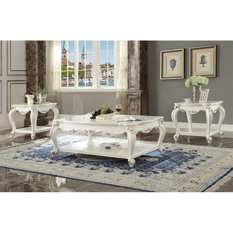 Table basse antique avec tablette inférieure
