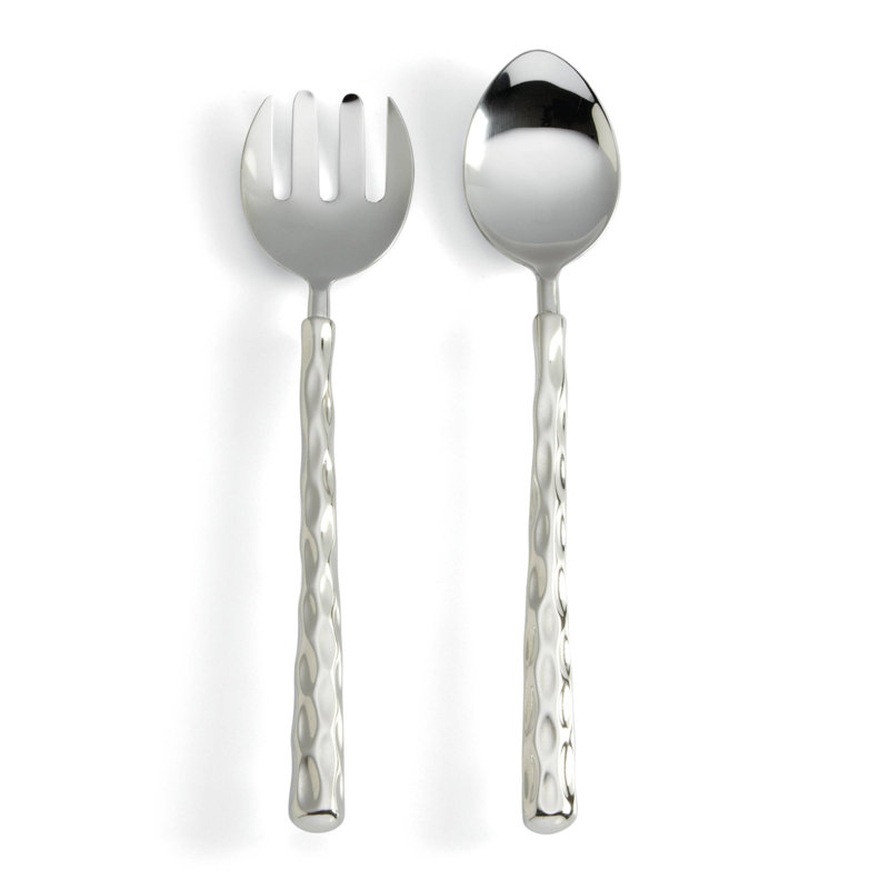 Truro Stainless Steel Salad Servers, Platinum