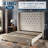 Bed Frame with 61.4" Tall Headboard Upholstered Velvet Platform Bed-573730003-573730001