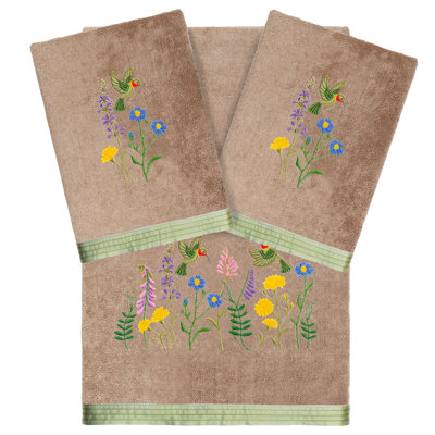 100% Turkish Cotton Hada 3 Piece Embellished Towel Set