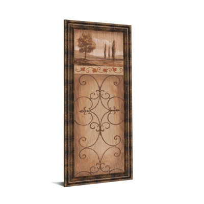 Serene Scrollwork Wall Art - 18" x 42" - Dark Chocolate Frame