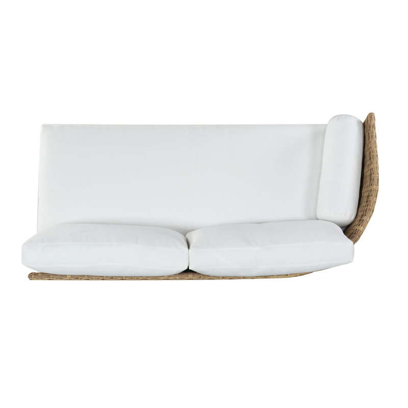 Anguilla Wicker Outdoor Chaise Sectional, Natural