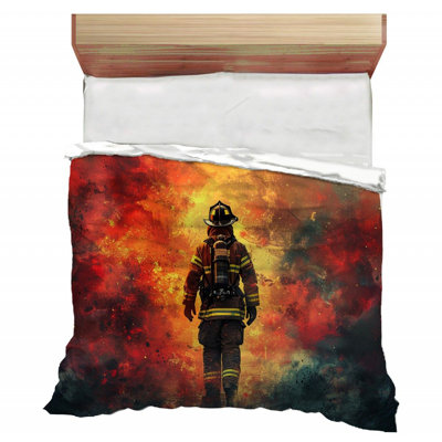 Firefighter Heroism Bathroom Polyester / Microfiber Comforter