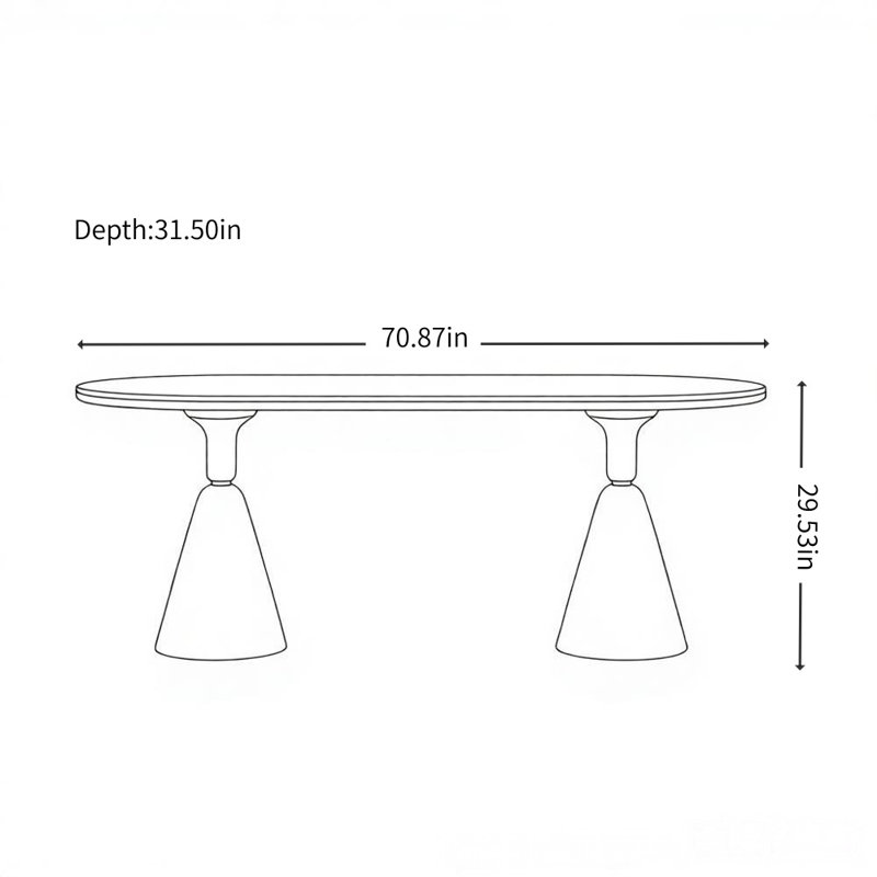 Table de salle à manger moderne de style crème minimaliste, Blanc cassé