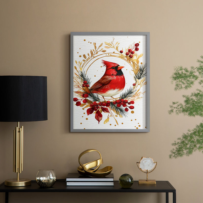 «Christmas Holiday Art CMXCV III», reproduction d'art encadrée - bois massif, H 30 po x l 24 po, Gris