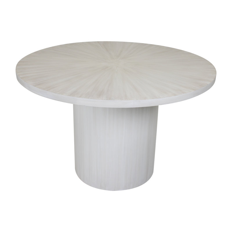 48" Round Wood Dining Table, White
