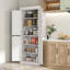 Armoire de rangement 72 po en MDF blanc - armoire autoportante, 4 portes, tablettes réglables