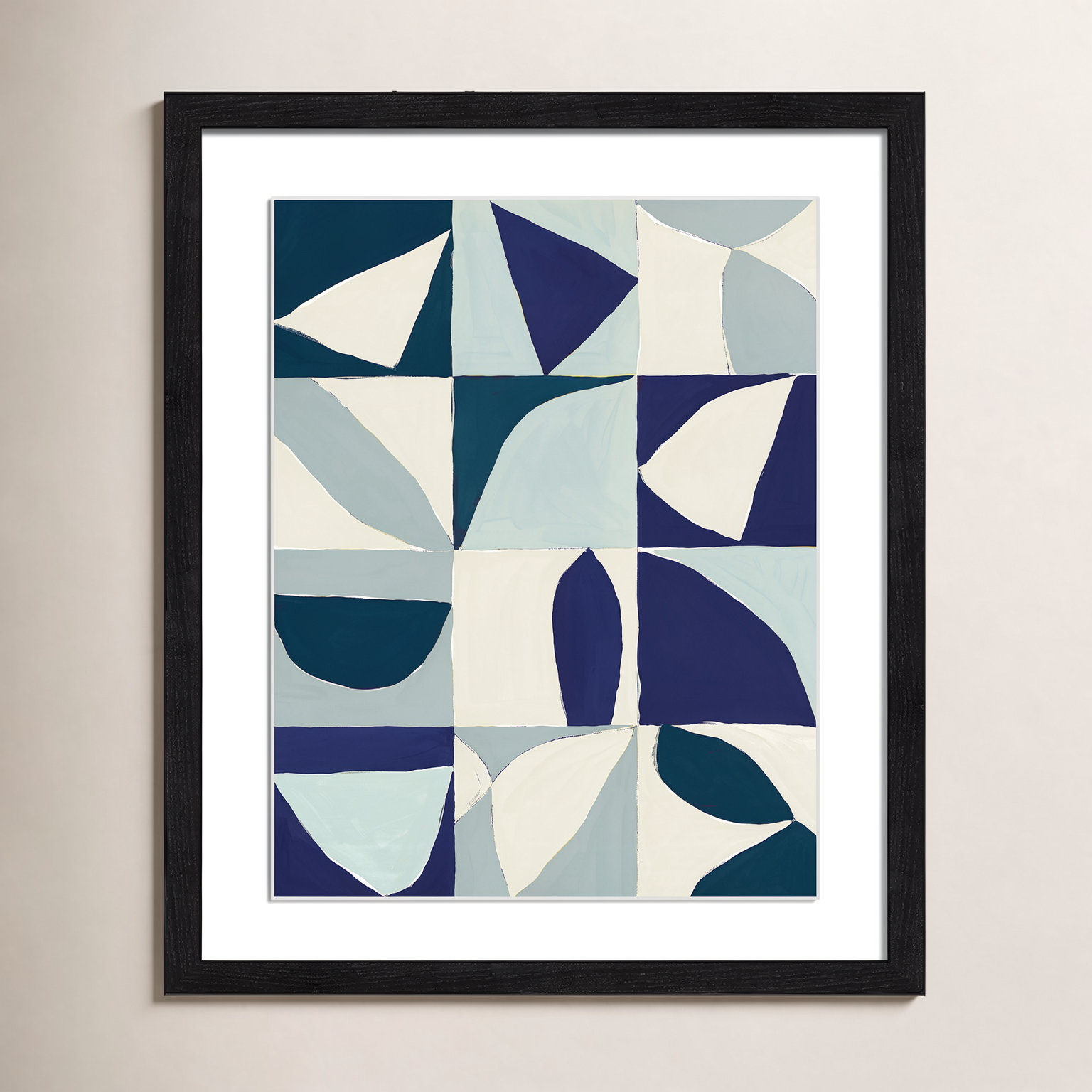 Hestia "Yellow Mayan I Blue Version" Print, Black, 19" H x 16" W x 0.75" D