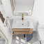 Ensemble de meuble-lavabo mural simple avec tablette et deux tiroirs 30 po Serenita, finition bois moderne-1584133408