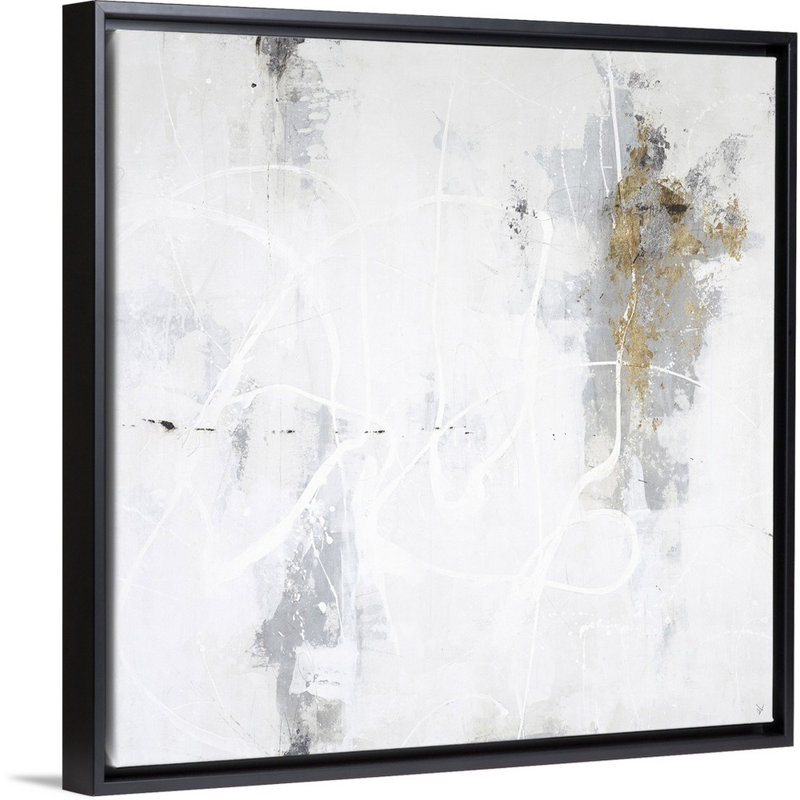La visite - Impression, Cadre flottant noir, H 32 po x l 32 po x P 1,75 po
