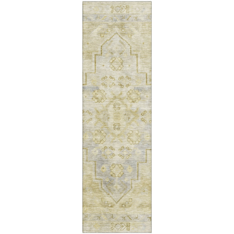Premium Machine Washable Mayfield Border Rug, Runner 2'3" x 7'6"