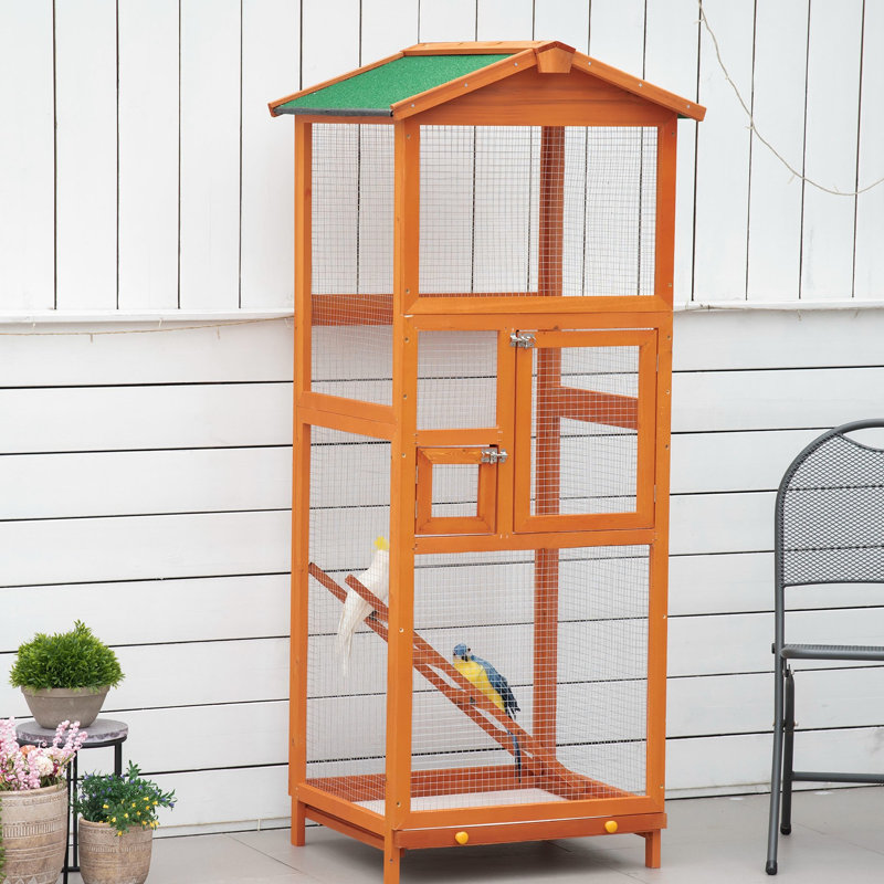 Cage à oiseaux orange pour volière 65 po - Orange