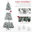 Décoration de Noël d'arbre de Noël artificielle haute 7,5 pi avec 1188 branches floquées par la neige, 500 lumières DEL blanc chaud, ouverture automatique