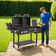 COSMOGRILL 3 - Burner Freestanding 31903.52 BTU BTU Gas and Charcoal Grill with Side Burner