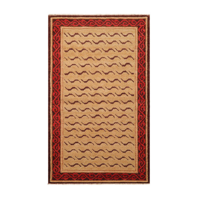 Shand One-of-a-Kind 2'11'' X 4'11'' New Age Wool Area Rug in Gold/Brown/Rust