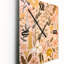 Horloge murale graphique avec fleurs rétro au pastel rétro - botanique abstraite-99640294