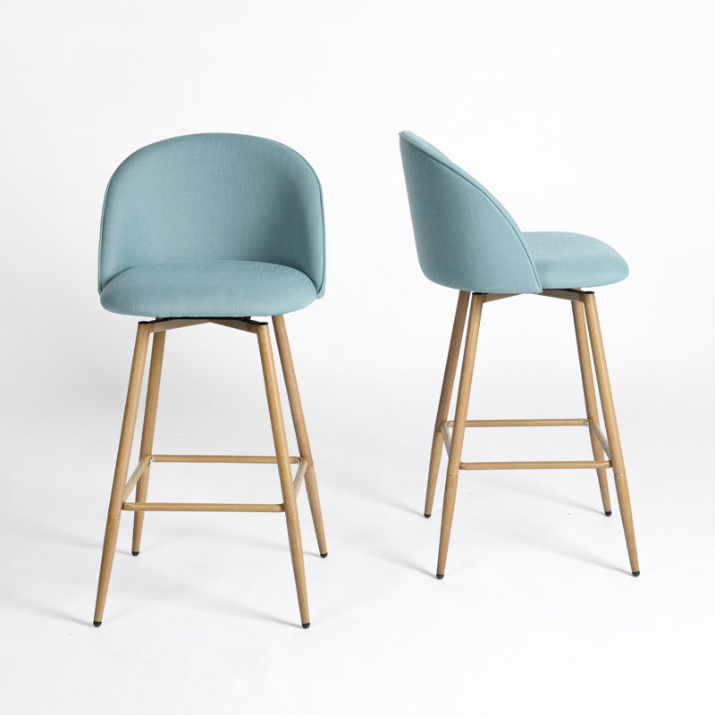 Tabouret de bar avec tabouret de comptoir pivotant à hauteur de siège de 26 po avec repose-pieds pour îlot de cuisine Cusick