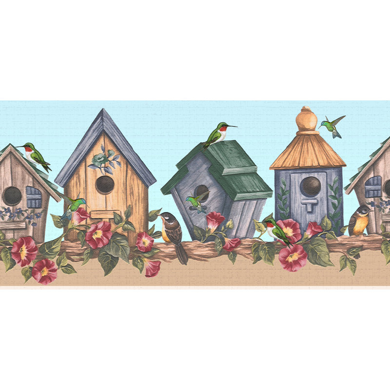 Bordure de papier peint à peindre L 15 pi x l 7 po Birds on a Vine