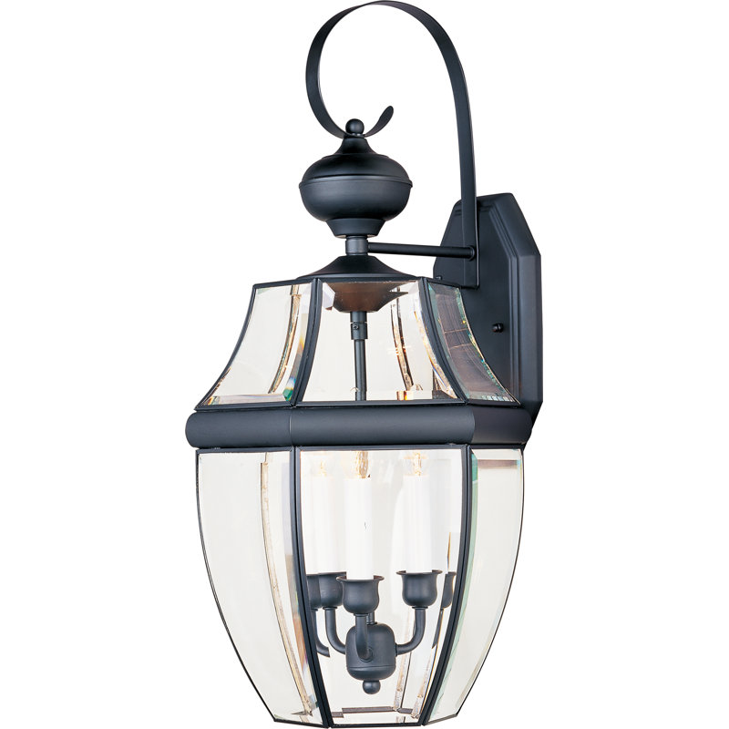 South Park 3 Light Outdoor Wall Lantern, 23" H x 12" W, Noir