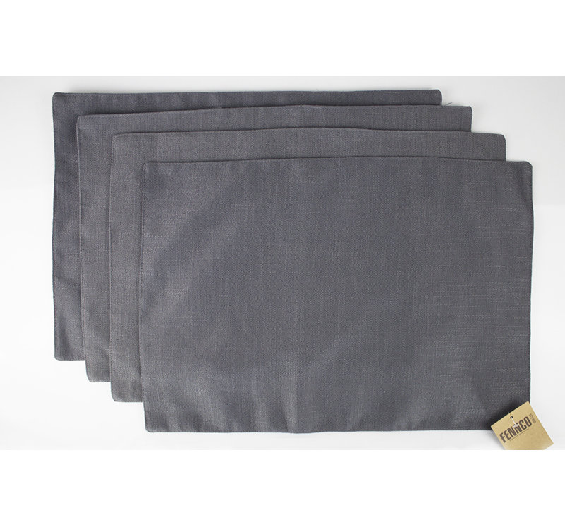Ensemble de 4 serviettes en tissu bourgogne, Gris