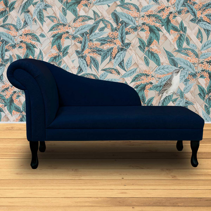 Velvet Chaise Lounge, Black, Cotton