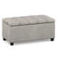 Banc repose-pieds rectangulaire avec rangement capitonné en tissu d'apparence lin 33 po Sienna-939539997