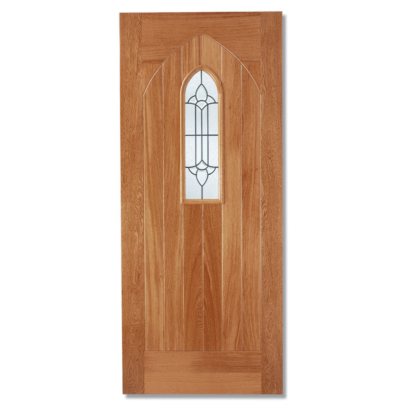 Westminster Glazed Hardwood External Door, 2032mm H x 813mm W x 44mm D, Light Oak
