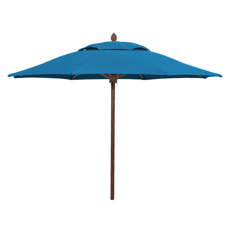 Prestige 108'' Market Sunbrella® Umbrella, Sky Blue Sunbrella®, Aged Teak