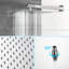 Double pomme de douche carrée 10 pouces - Fixation murale avec douchette