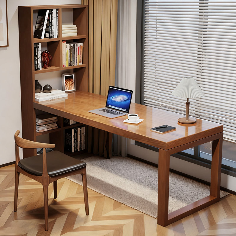 Bureau rectangulaire en bois massif noyer clair, H 29,53 po x l 78,74 po x P 23,62 po